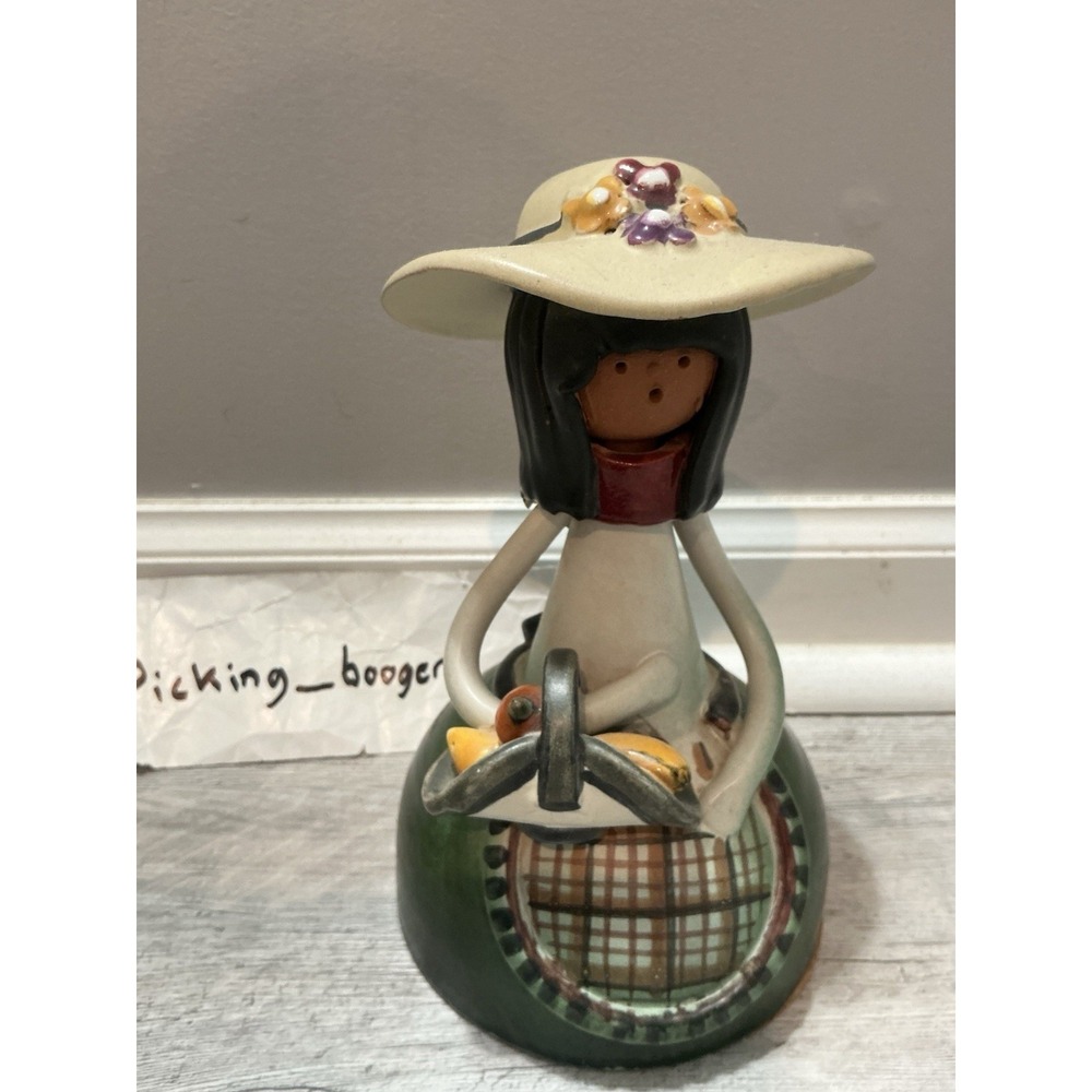 Vintage Scandinavian Santa Ceramic Figurine Carrying a Bag of Fruit & Vegetables